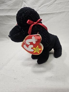 Ty Beanie Baby GiGi 1997-1998 Retired Black Poodle Toy With Rare Tag Errors